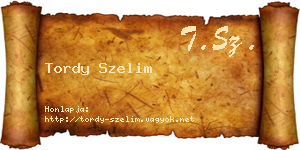 Tordy Szelim névjegykártya